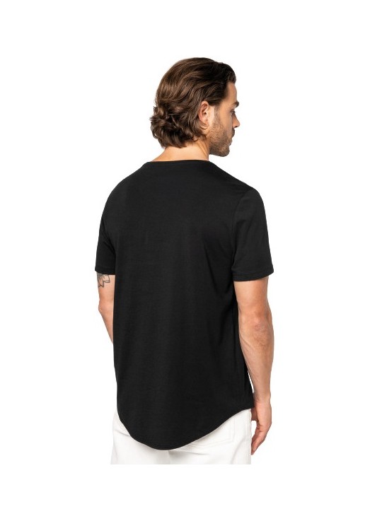 T-shirt écoresponsable bas arrondi col rond manches courtes homme