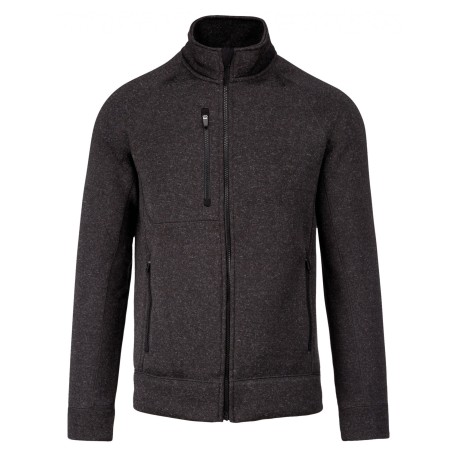 Veste zippée chinée homme 100% polyester