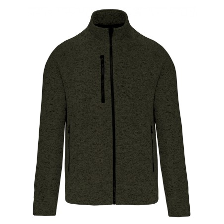 Veste zippée chinée homme 100% polyester