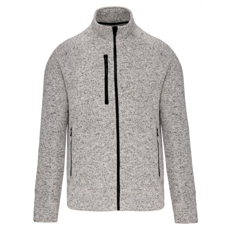 Veste zippée chinée homme 100% polyester