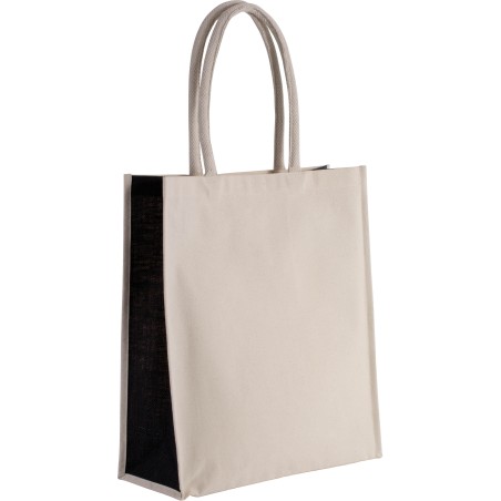 Sac Cabas Bi color en coton/jute  23L