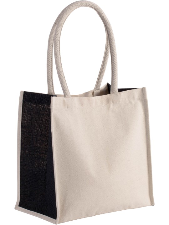 Sac Cabas Bi color en coton/jute  17L