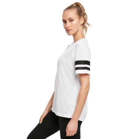 T-shirt rayé femme maille filet