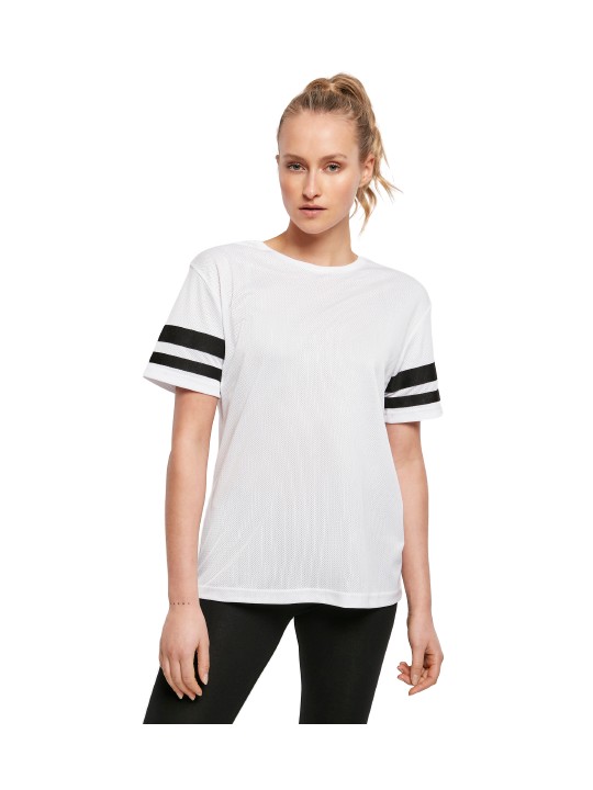 T-shirt rayé femme maille filet