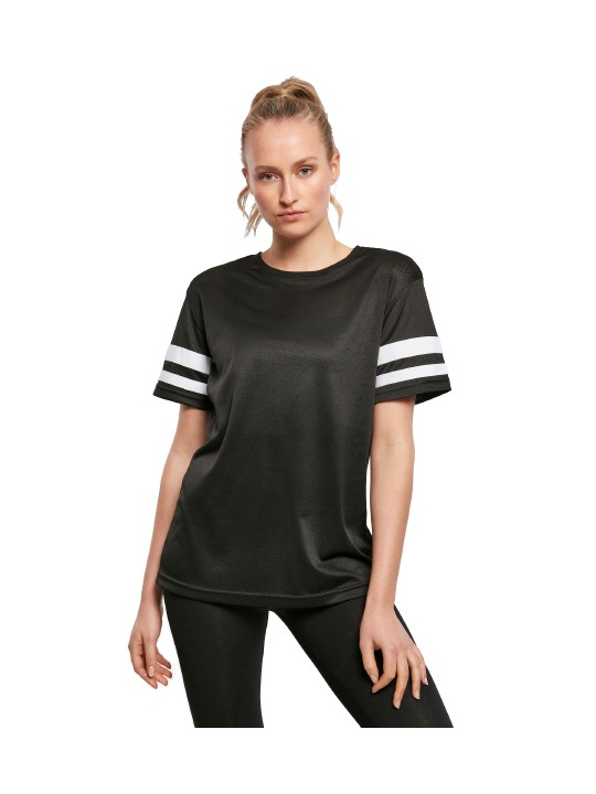 T-shirt rayé femme maille filet