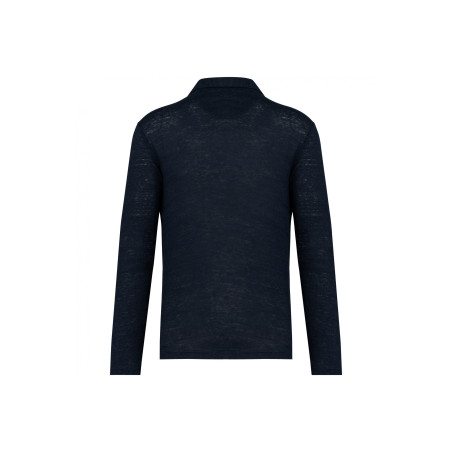 Polo manches longues en lin homme