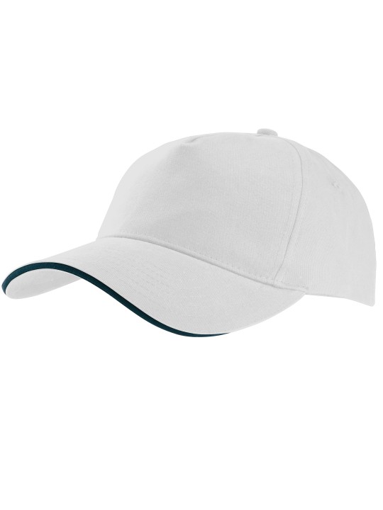 Casquette 100% coton sergé Tranche visière contrastée 5 Panneaux