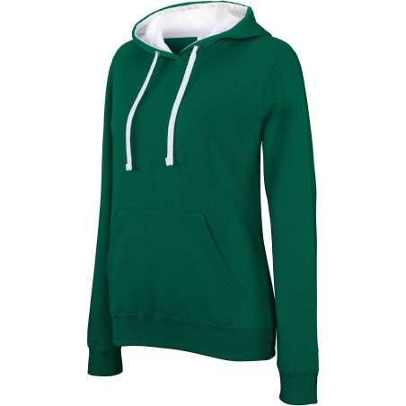 Sweat capuche contrasté Femme 280gr 80%coton 20%polyester