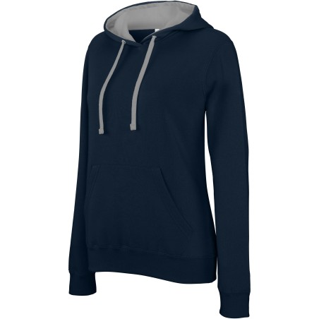 Sweat capuche contrasté Femme 280gr 80%coton 20%polyester