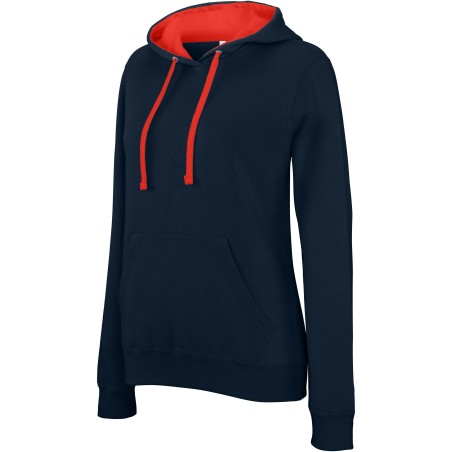 Sweat capuche contrasté Femme 280gr 80%coton 20%polyester