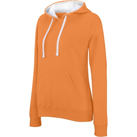 Sweat capuche contrasté Femme 280gr 80%coton 20%polyester