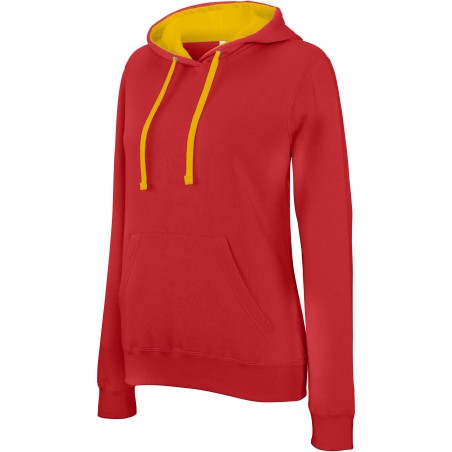 Sweat capuche contrasté Femme 280gr 80%coton 20%polyester