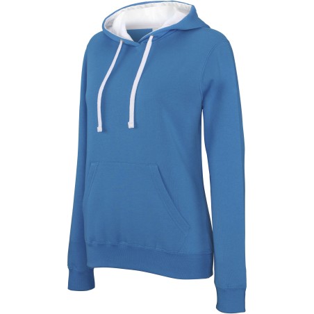 Sweat capuche contrasté Femme 280gr 80%coton 20%polyester