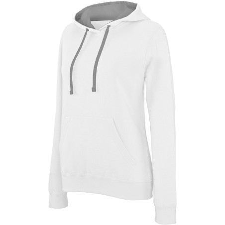 Sweat capuche contrasté Femme 280gr 80%coton 20%polyester