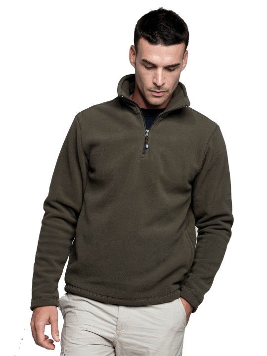 Micropolaire col zippé Homme 100% polyester