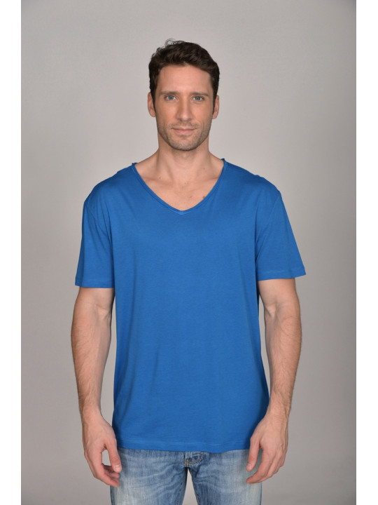 T-shirt col V 120 gr 50% coton 50% modal