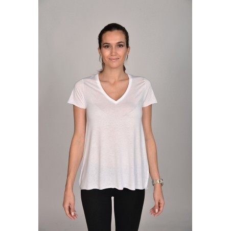 T-SHIRT COL V 120 gr 50% coton 50% modal