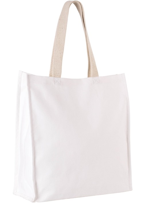 Sac Cabas coton Canvas fond Large et soufflet  18L