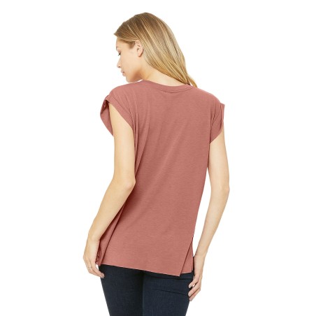 BE8804 - T-shirt Flowy à manches roulottées