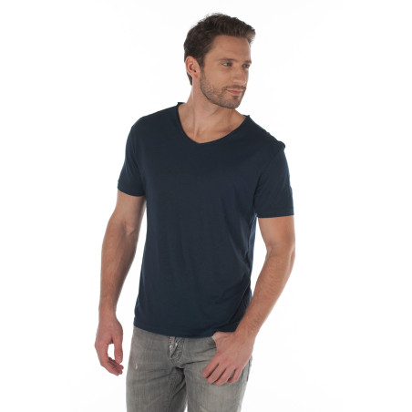 T-shirt col V 120 gr 50% coton 50% modal