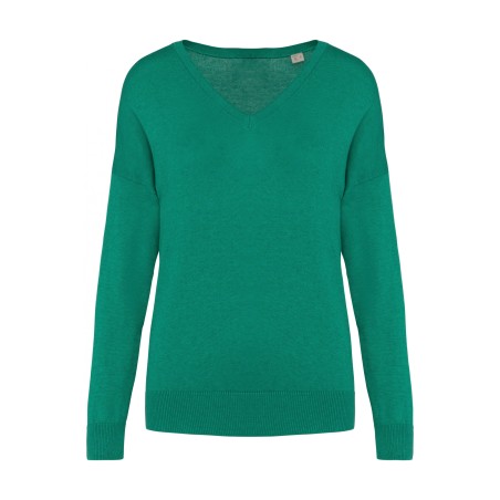 Pull col V Lyocell TENCEL femme