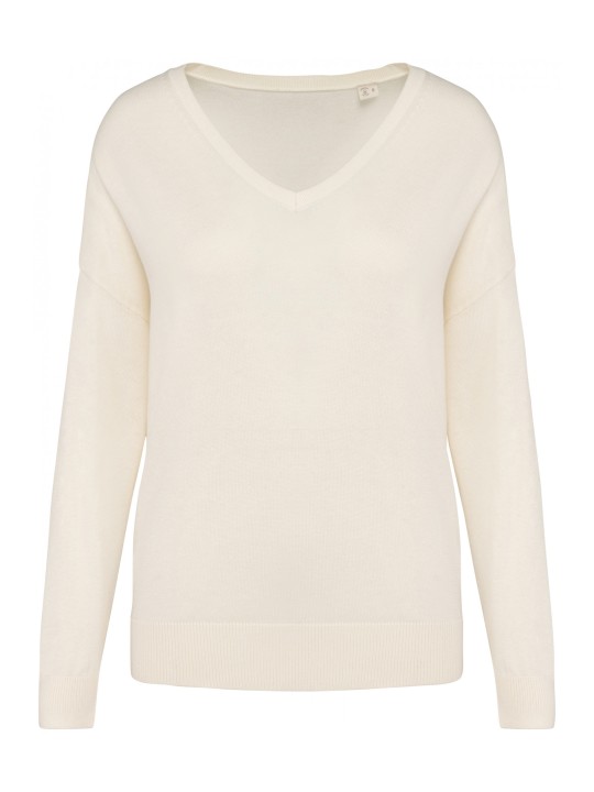 Pull col V Lyocell TENCEL femme