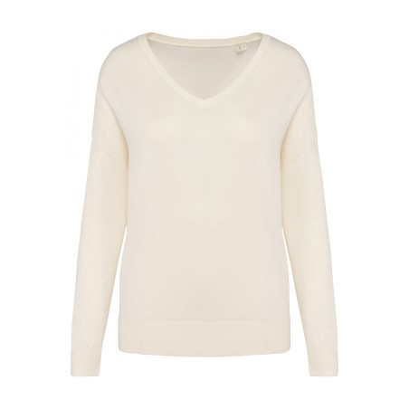 Pull col V Lyocell TENCEL femme