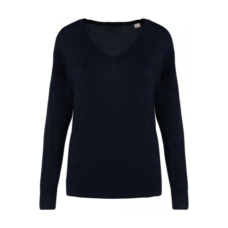 Pull col V Lyocell TENCEL femme